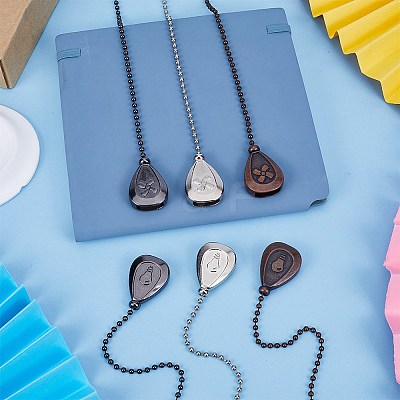 3 Sets 3 Colors Alloy Ceiling Fan Pull Chain Extenders FIND-CP0001-76-1