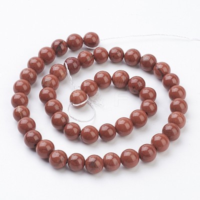 Natural Red Jasper Round Beads Strands X-GSR011-1