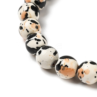 Synthetic Turquoise Dyed Camouflage Beads Strands G-E594-24Q-A-1