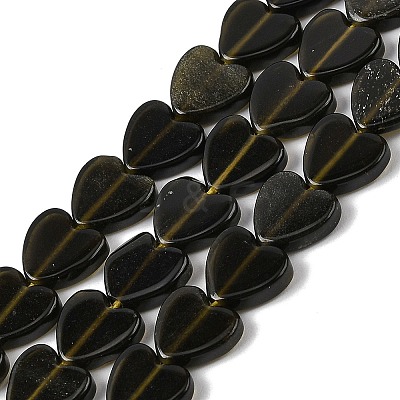 Natural Golden Sheen Obsidian Beads Strands G-M403-A46-03-1