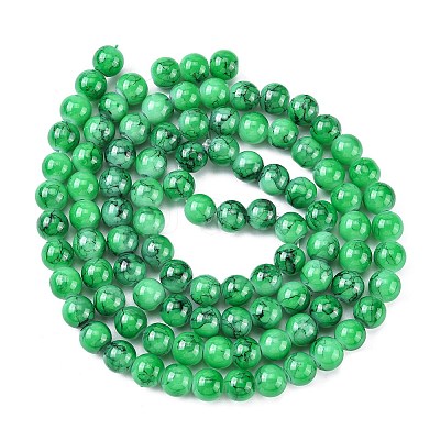 Baking Paint Glass Round Bead Strands DGLA-Q019-8mm-M-1