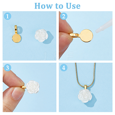 180Pcs 6 Style Tibetan Style Alloy Glue On Flat Pad Pendant Bails TIBEP-HS0001-02-1