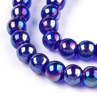 Electroplate Transparent Glass Beads Strands GLAA-T032-T4mm-AB15-1