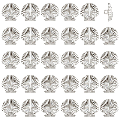 30Pcs 1-Hole Alloy Shank Buttons BUTT-PH0001-80P-1