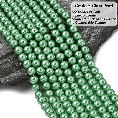 Eco-Friendly Dyed Glass Pearl Round Beads Strands HY-A002-6mm-RB008-1