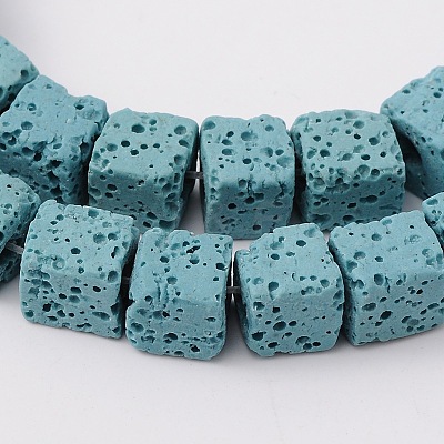 Synthetic Lava Rock Bead Strands G-N0104-8mm-14-1