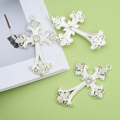 Alloy Rhinestone Cross Big Pendants LS-ALRI-1475-S-RS-1