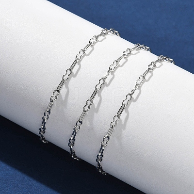 304 Stainless Steel Paperpclip Chains Bracelets for Women BJEW-U043-01P-1