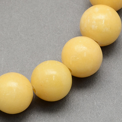 Natural Yellow Jade Beads Strands G-S179-6mm-1