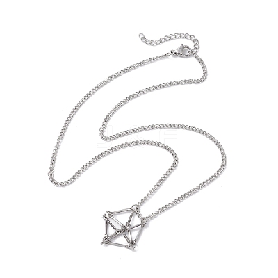Non-Tarnish 3Pcs 3 Sizes Stainless Steel Macrame Pouch Empty Stone Holder for Necklace Makings NJEW-JN04821-1
