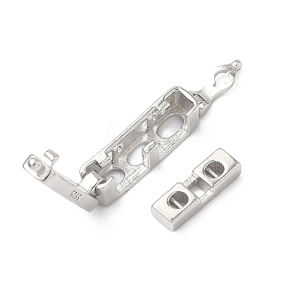 925 Sterling Silver Cubic Zirconia Twister Clasps STER-WH0007-28C-P-1