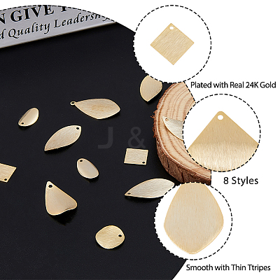 32Pcs 8 Style Brass Pendants KK-HY0001-31-1