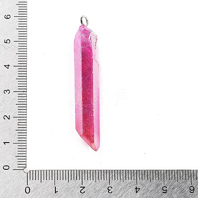 Electroplated Natural Quartz Pendants G-P315-B01-05P-1