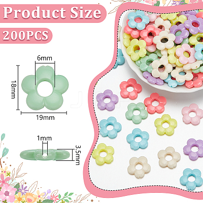 200Pcs Acrylic Bead Frame MACR-UN0001-04-1