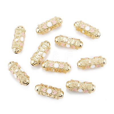 Real 18K Gold Plated Brass Tube Beads KK-A155-23G-C-1