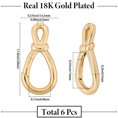 6Pcs Brass Spring Gate Rings FIND-SC0020-69-1