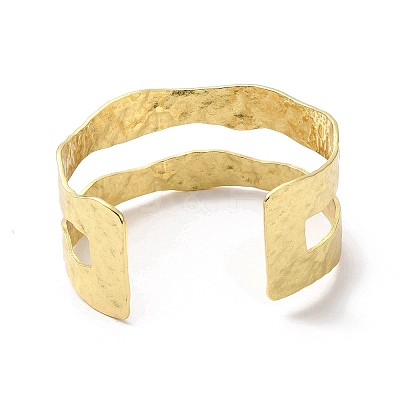 Rack Plating Brass Open Cuff Bangle for Women BJEW-A137-01G-1