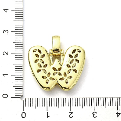 Brass Micro Pave Clear Cubic Zirconia Pendants KK-M279-01G-W-1