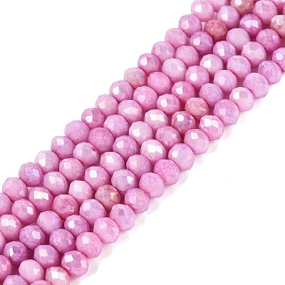 Anti-Tarnish Dyed Rondelle Glass Beads Strands EGLA-T021-3mm-17-13-1