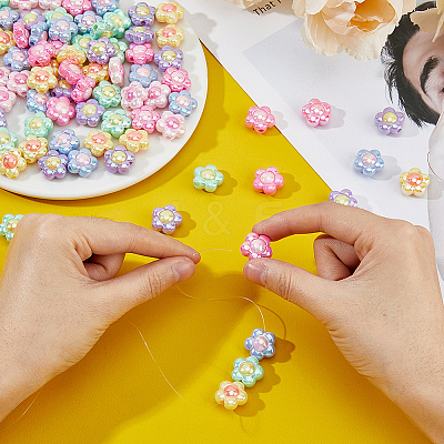 84PCS 6Colors Opaque Acrylic Beads SACR-DC0001-14-1