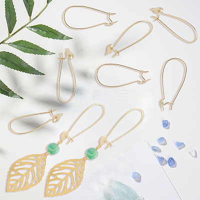 30Pcs Brass Hoop Earring Findings KK-BBC0029-08-1