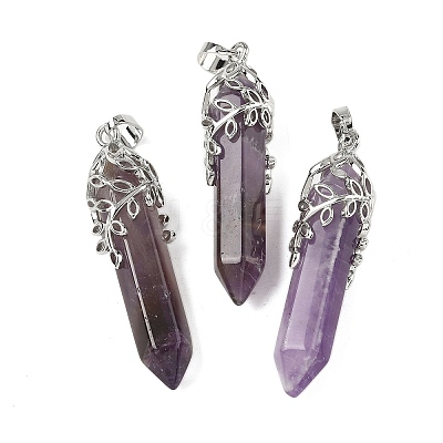 Natural Amethyst Pendants G-M450-01P-10-1