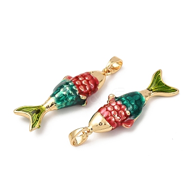 Sea Animals Brass Enamel Pendants KK-F917-01C-01-1