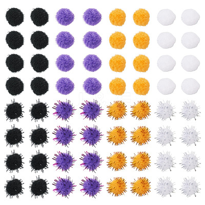 800Pcs 8 Styles Halloween Handmade DIY Doll Craft Pom Pom Yarn Pom Pom Balls FABR-TA0001-02-1