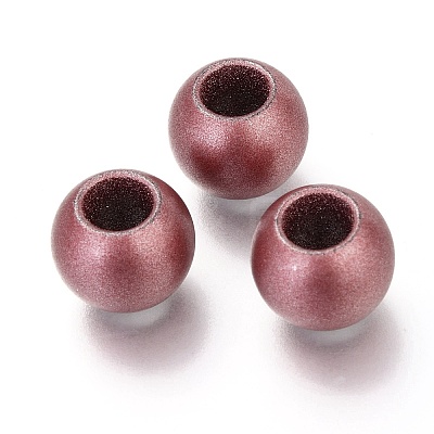 Matte Spray Painted Acrylic European Beads ACRP-Q017-03A-02-1
