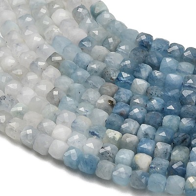 Gradient Color Natural Devil Blue Aquamarine Beads Strands G-NH0072-C01-02-1