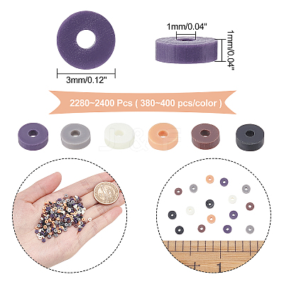 6 Strands 6 Colors Handmade Polymer Clay Beads CLAY-AR0001-19-1