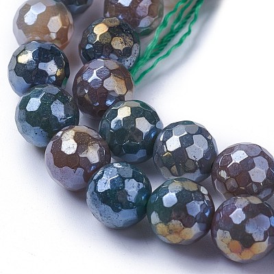 Electroplate Natural Indian Agate Beads Strands G-F627-01-D02-1