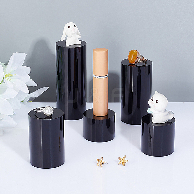 5Pcs 5 Styles Column Opaque Acrylic Jewelry Display Pedestals ODIS-FG0001-63-1
