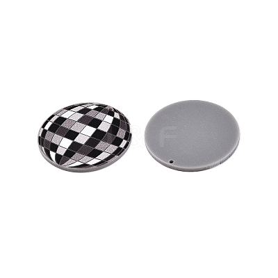 Printed Tartan Acrylic Pendants X-OACR-T028-12-1