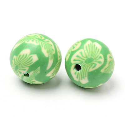 Handmade Polymer Clay Beads X-FM12mmY-1
