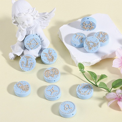 12Pcs 12 Styles Food Grade Silicone Focal Beads SIL-SZ0002-16-1