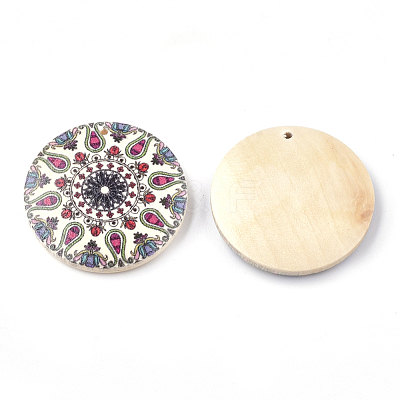 Printed Wooden Pendants WOOD-S045-034H-1