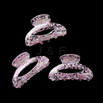 Transparent Floral Pattern Acrylic Claw Hair Clips PW23031332736-1