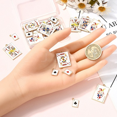 28Pcs 7 Styles Rack Plating Alloy Enamel Pendants ENAM-YW0005-62-1