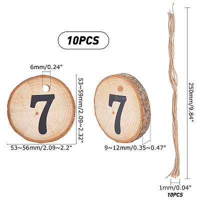 Natural Wood Hanging Pendant Decorations HJEW-WH0021-12-1