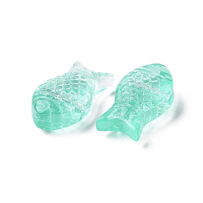 Transparent Spray Painted Glass Beads GLAA-I050-10C-1