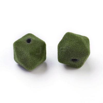 Flocky Acrylic Beads OACR-I001-C01-1