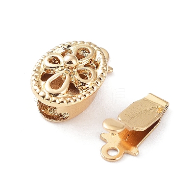 Rack Plating Brass Box Clasps KK-M265-05KCG-1