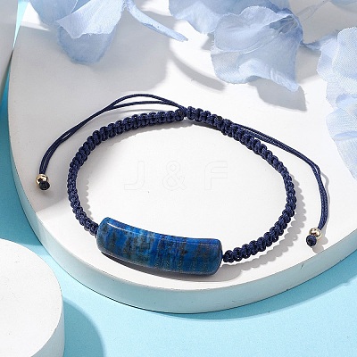 Adjustable Tube Natural Gemstone Braided Bracelets for Women BJEW-JB11006-03-1
