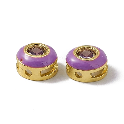 Rack Plating Brass Cubic Zirconia Beads KK-C007-15G-04-1