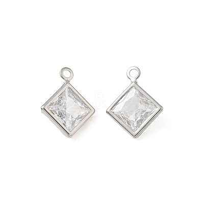 Brass Pave Clear Cubic Zirconia Charms CU-CBAD360-04P-01-1