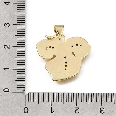 Brass Micro Pave Colorful Cubic Zirconia Pendants CU-E002-10G-1