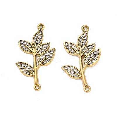 304 Stainless Steel Crystal Rhinestone Connector Charms STAS-U047-30G-1