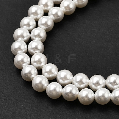 Electroplated Shell Pearl Beads Strands BSHE-K017-5mm-01-1