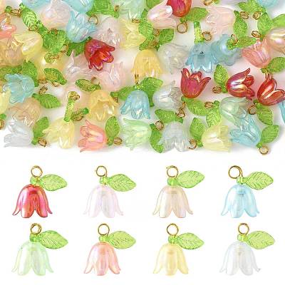 50Pcs Transparent Acrylic Pendants PALLOY-FS00043-03-1